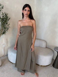 Taupe Beaded Top & Pant Set