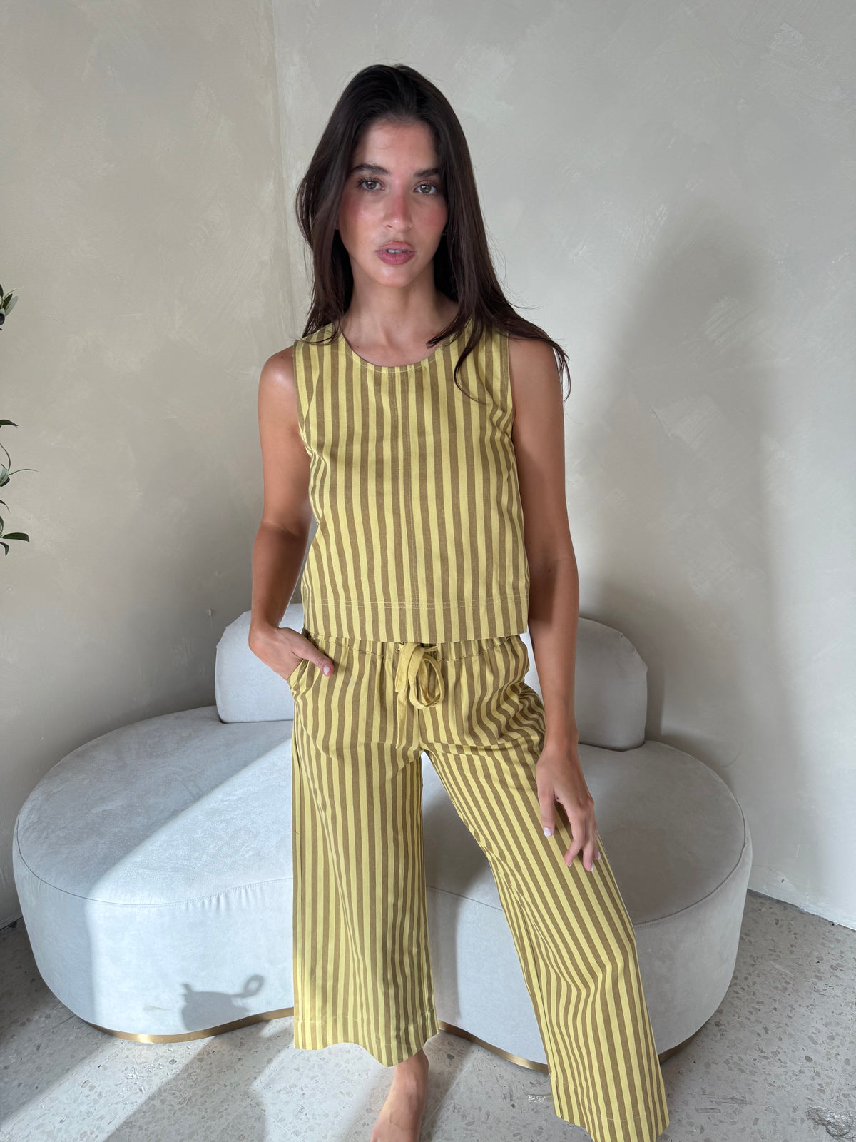 Stripe Denim 2pc Set