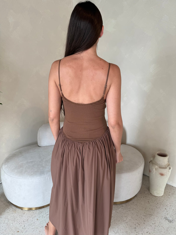 Ribbed Choco Midi Dress