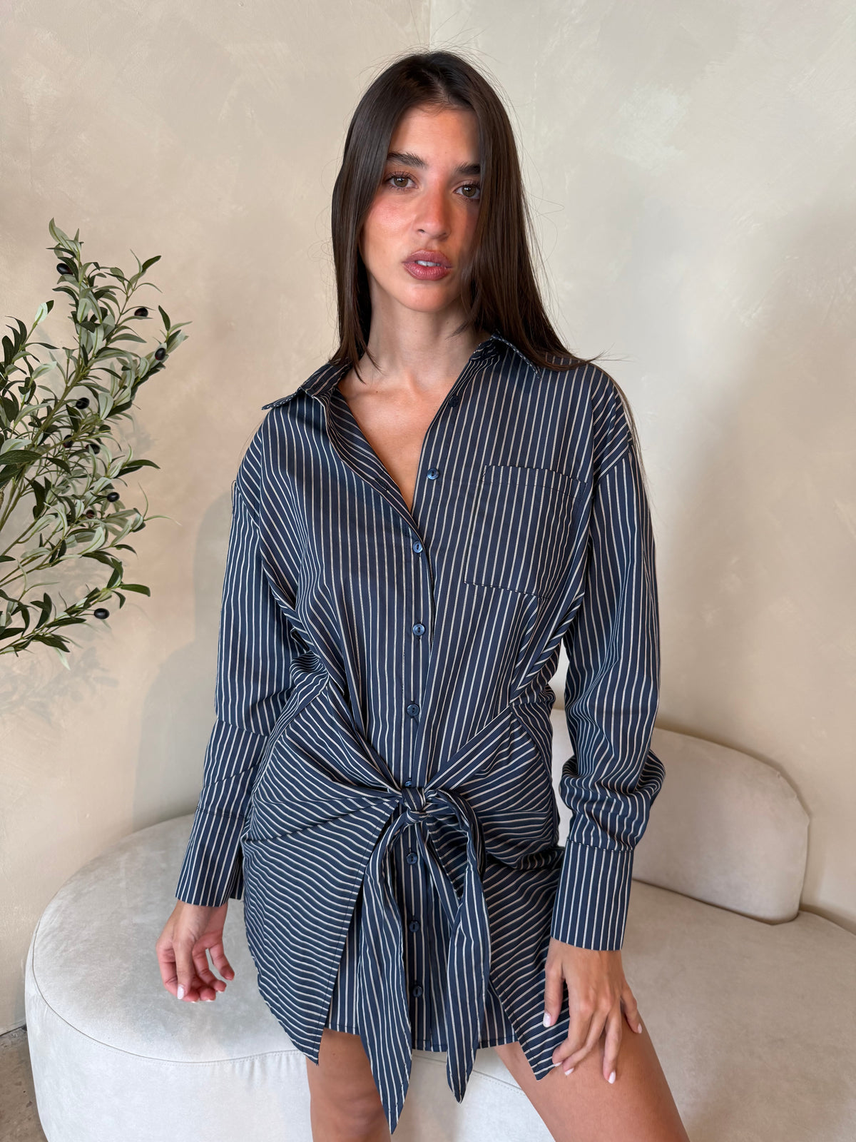 Pin Stripe LS Dress