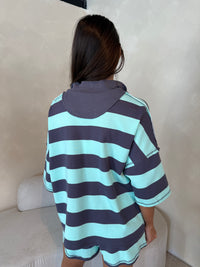 Mint Stripe SS Top & Short Set