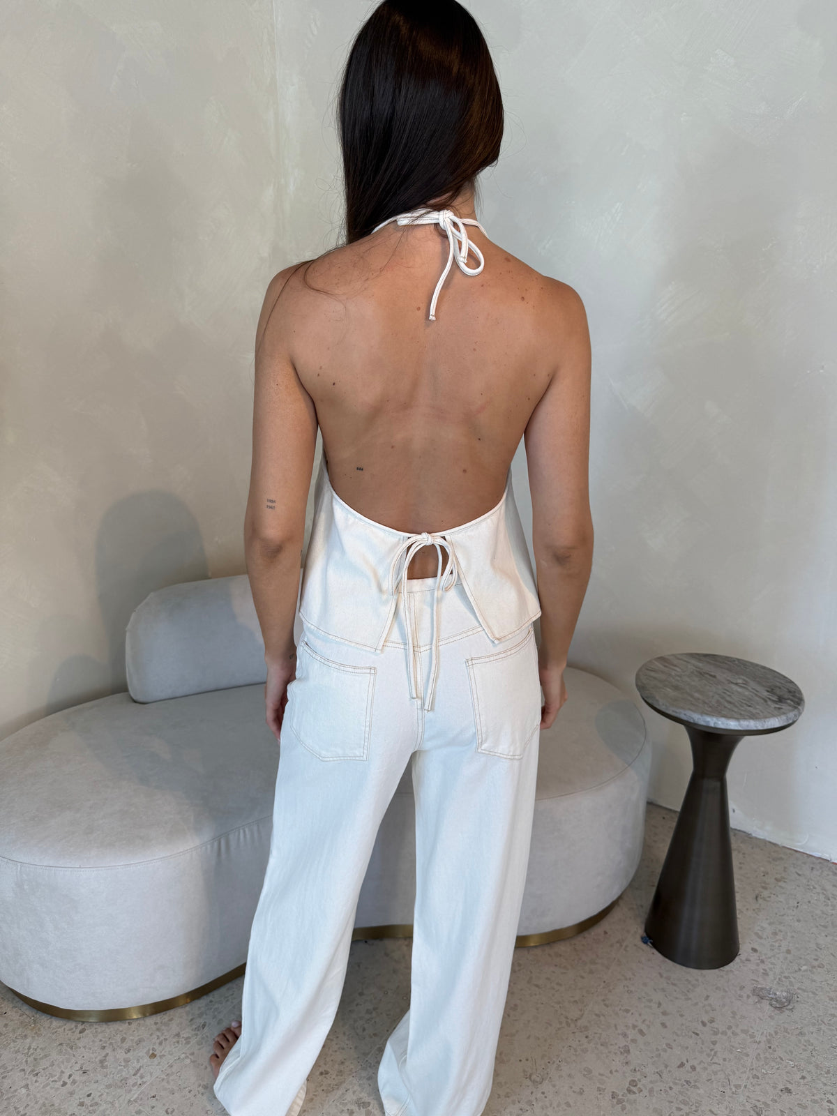 Ecru Halter Top & Pant Set