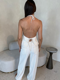 Ecru Halter Top & Pant Set