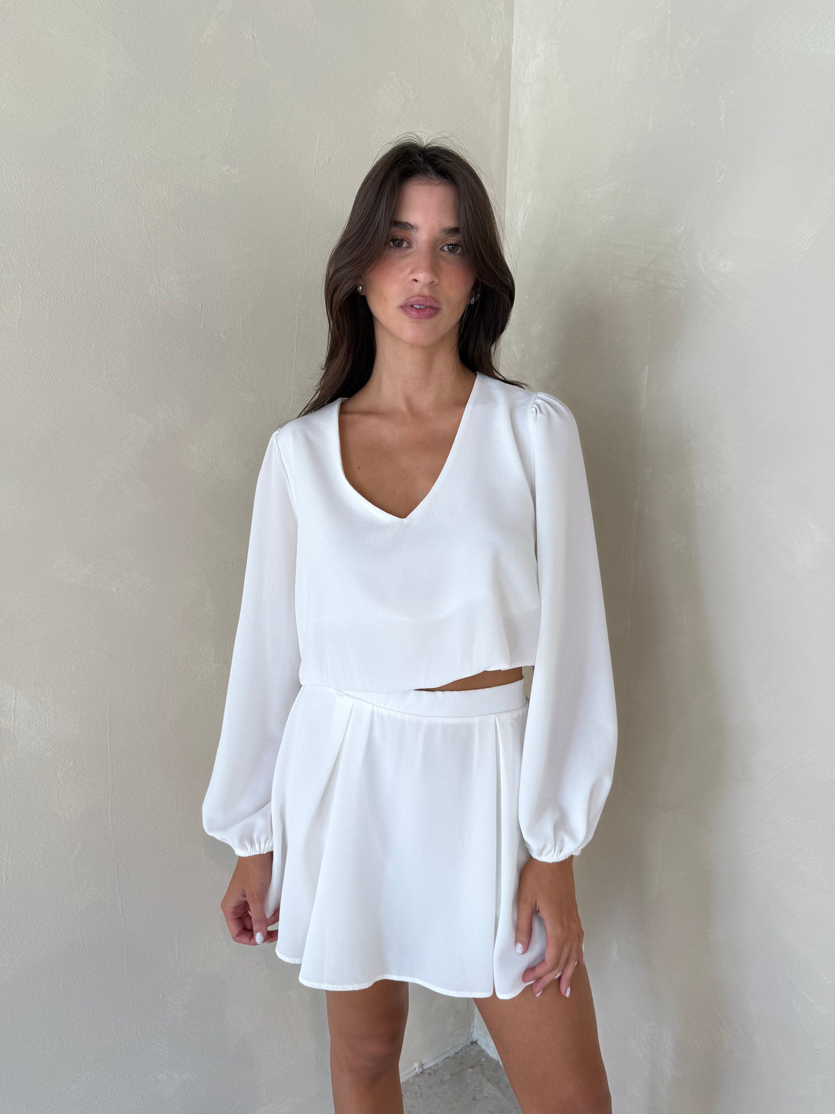 White LS & Skort Set