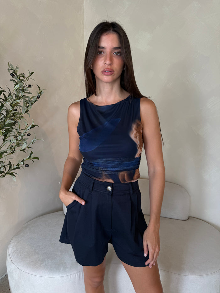 Navy Twill Shorts