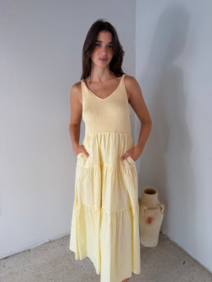 Sienna Butter Yellow Maxi Dress