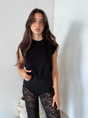 Round Neck Knitted Vest Top