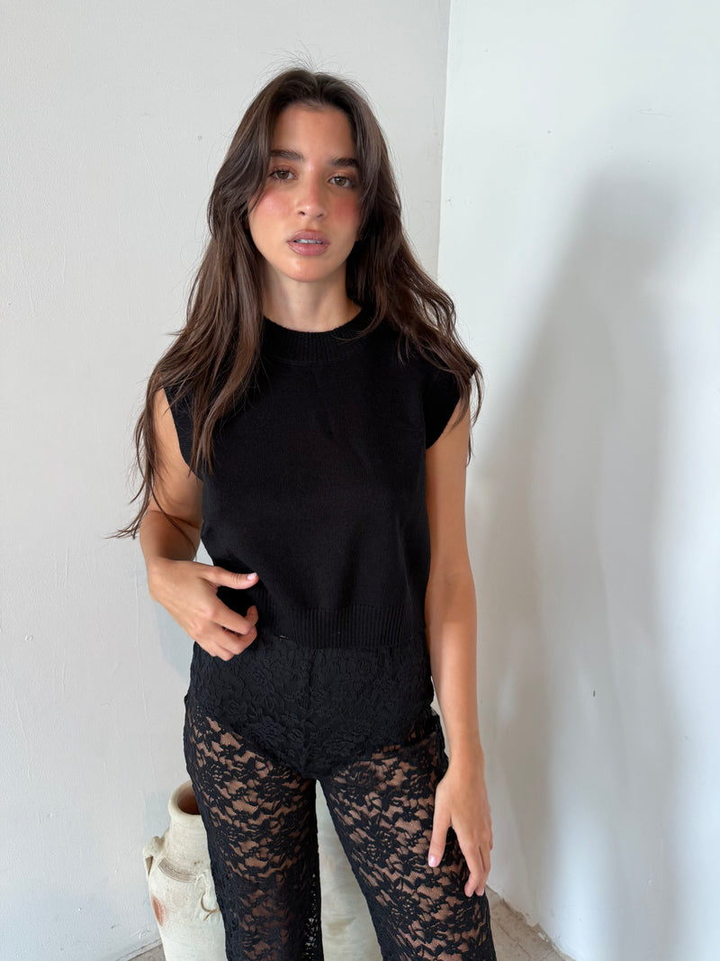 Round Neck Knitted Vest Top