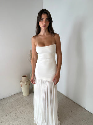 Strapless Pleated Dress