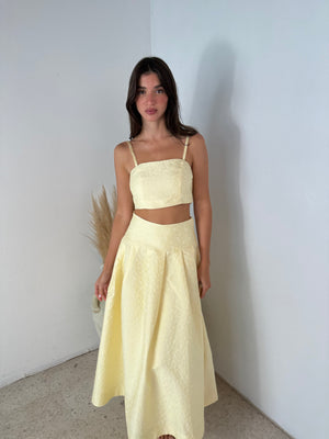 Bonding Lace Crop Top And Midi Skirt Set