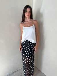 Polka Sheer Mesh Skirt