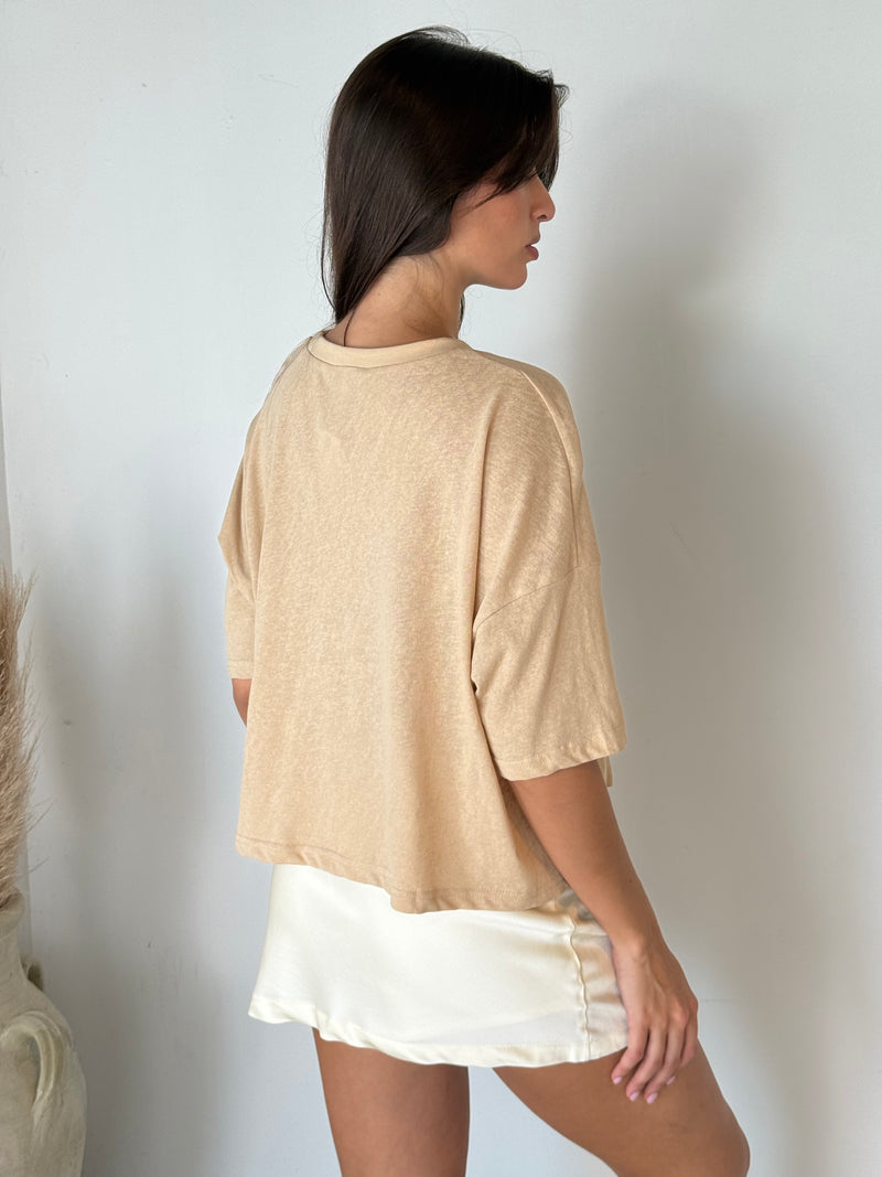 Khaki Sheer Tee