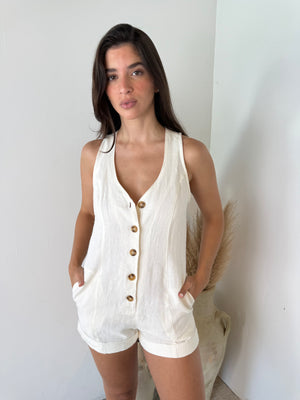 Buttondown Linen Romper