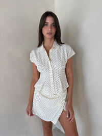 Polka Button Down Top & Skort Set