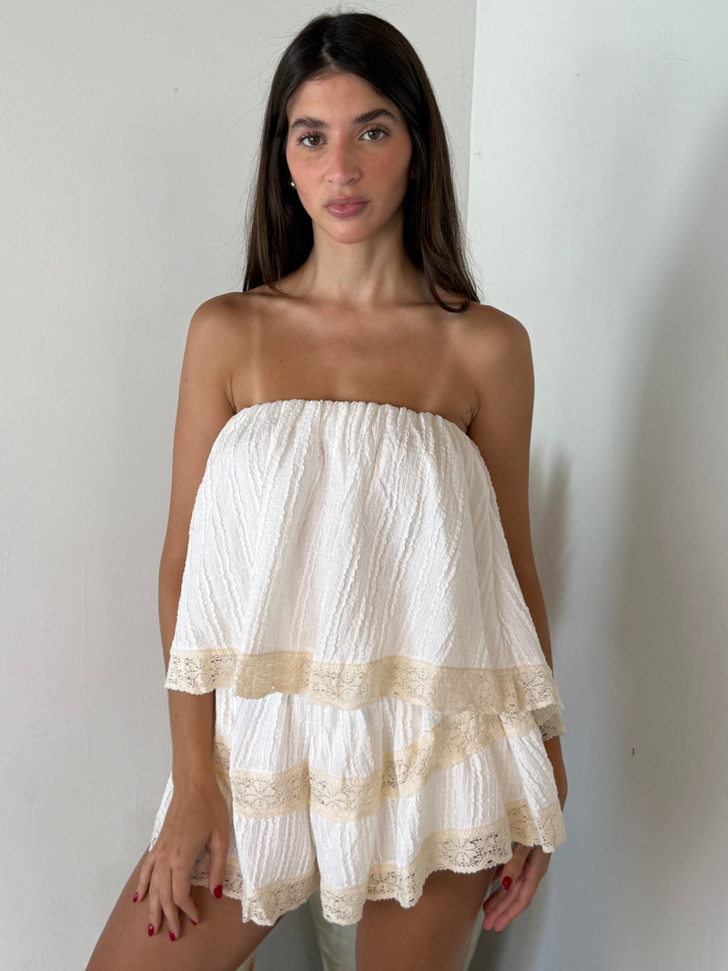 Tube Romper Lace Trim