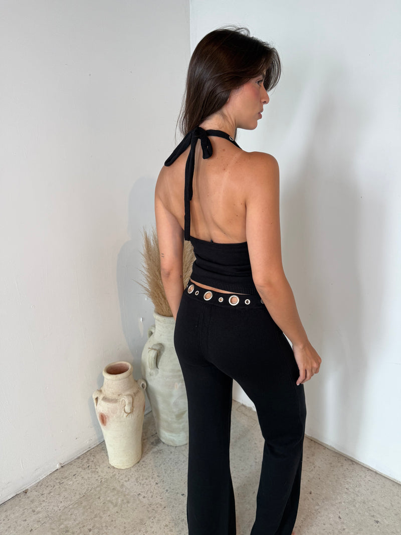 Grommet Halter Top & Pant Set