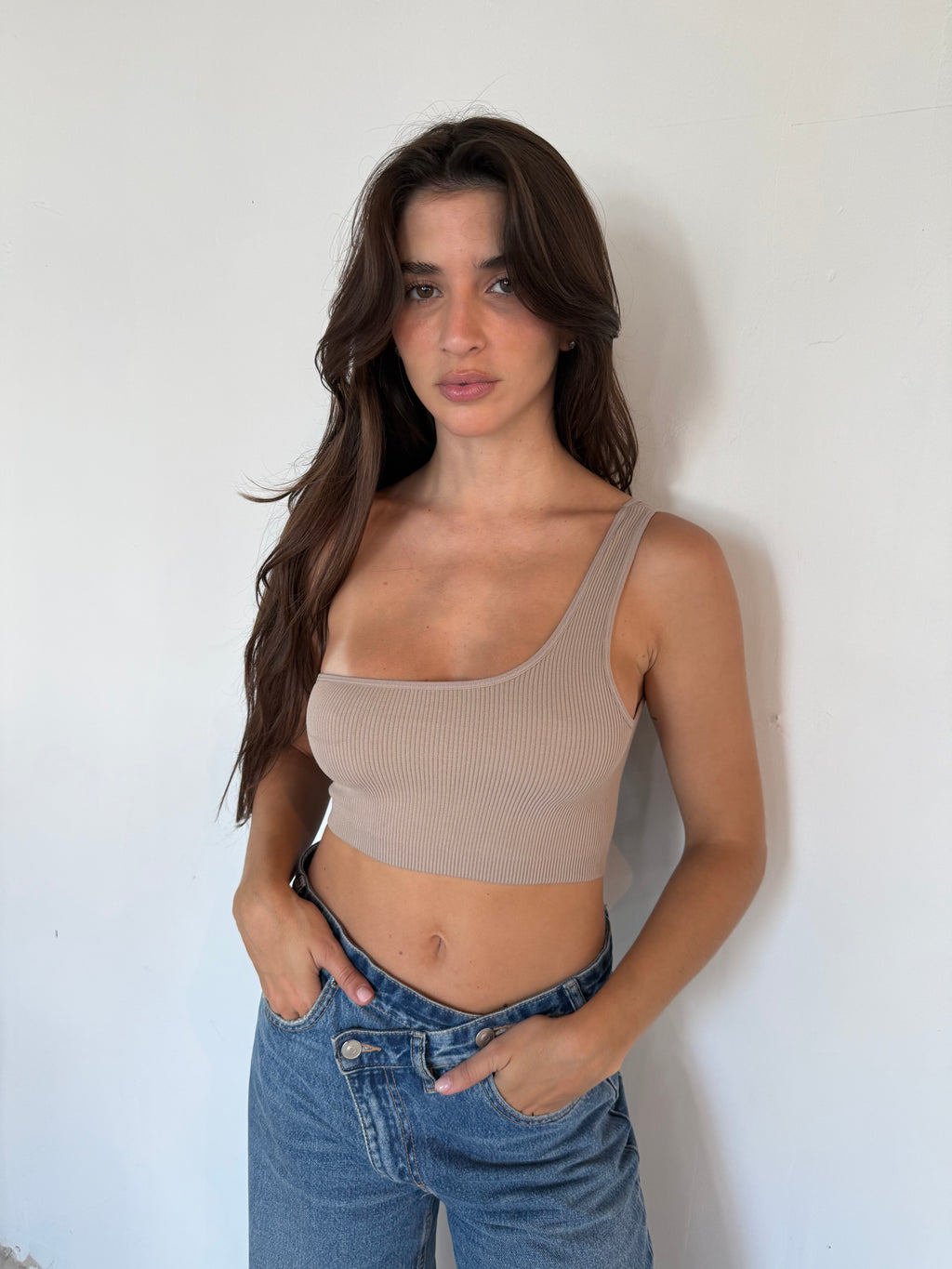 Ribbed One Shoulder ONE SIZE