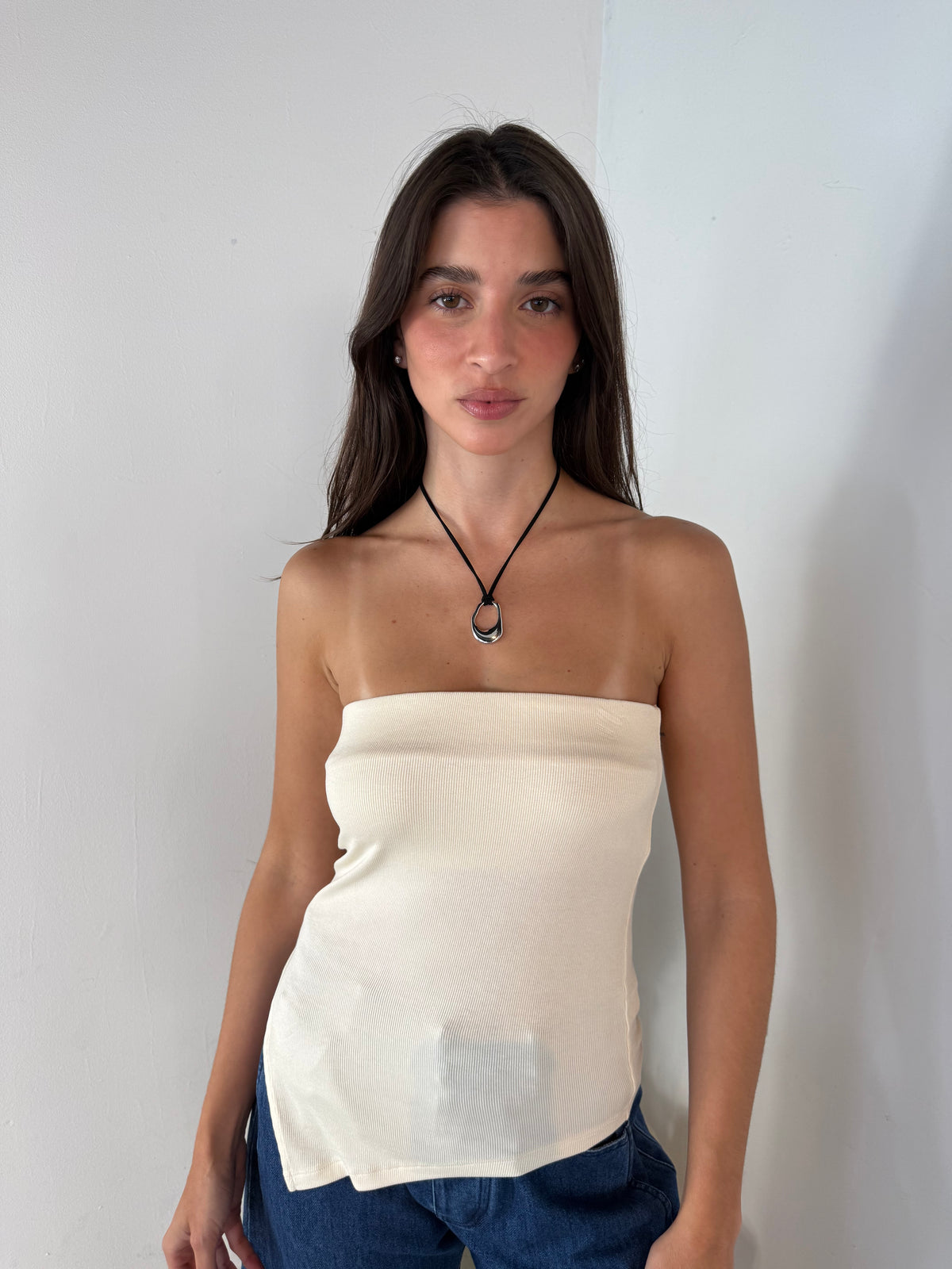 Asymmetrical Hem Tube Top