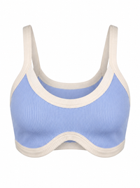 RIBBED SHORT TWO-TONE BRAMI