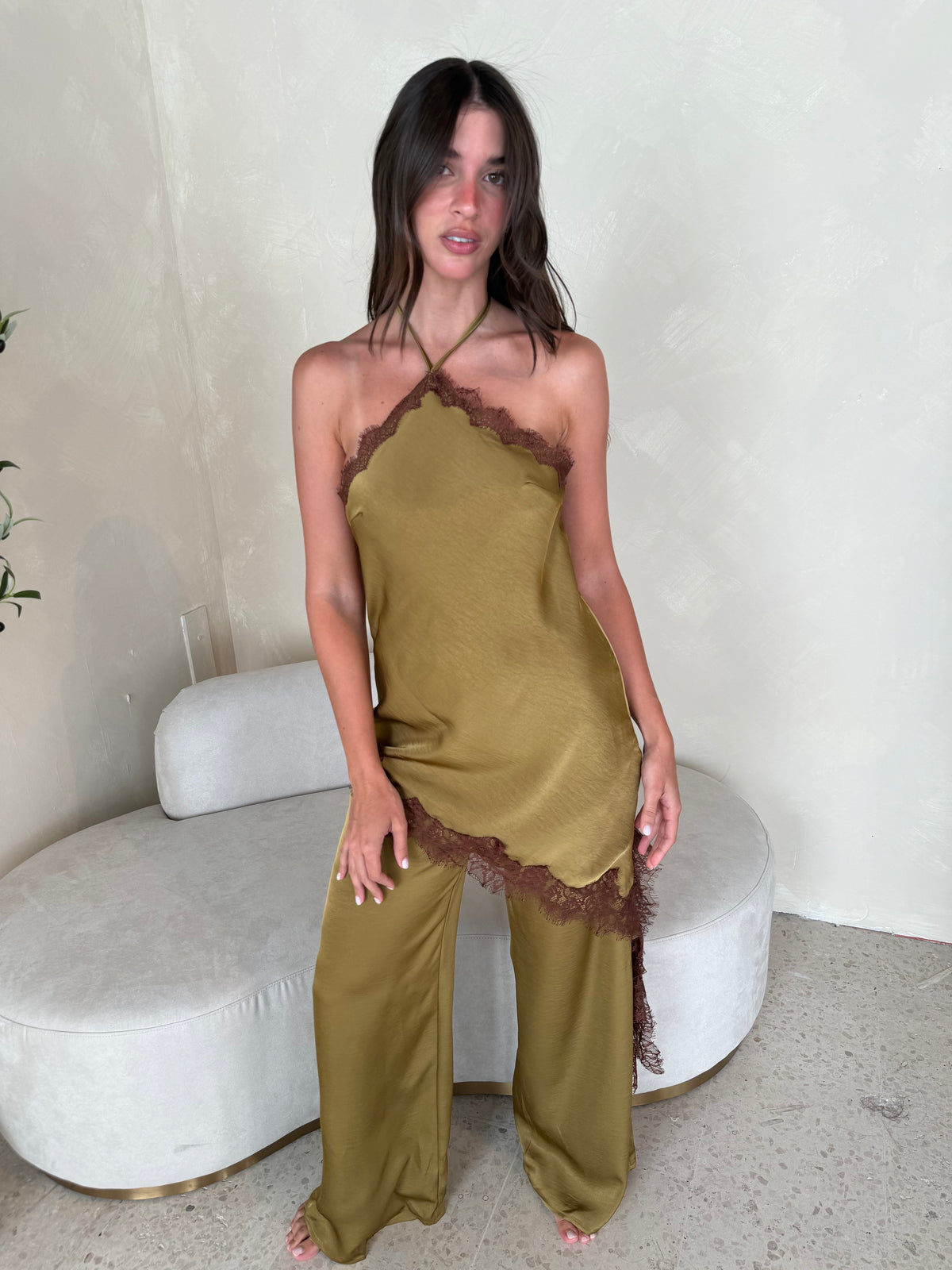 Satin Halter Jumpsuit