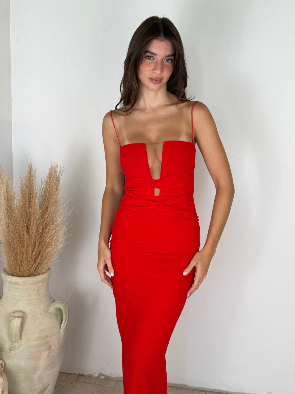 Twist Front Column Dress