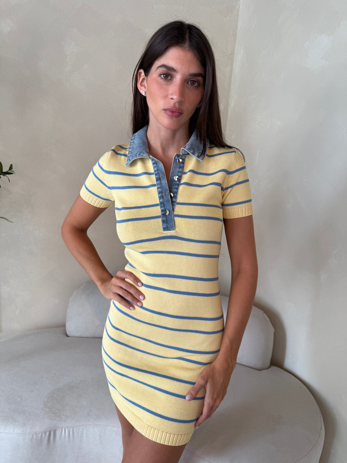 SS Denim Collar Dress