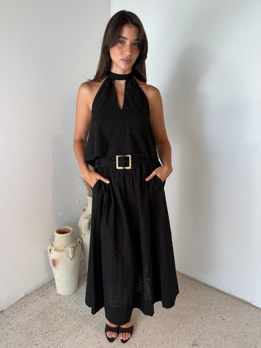 Eyelet Top & Skirt Set