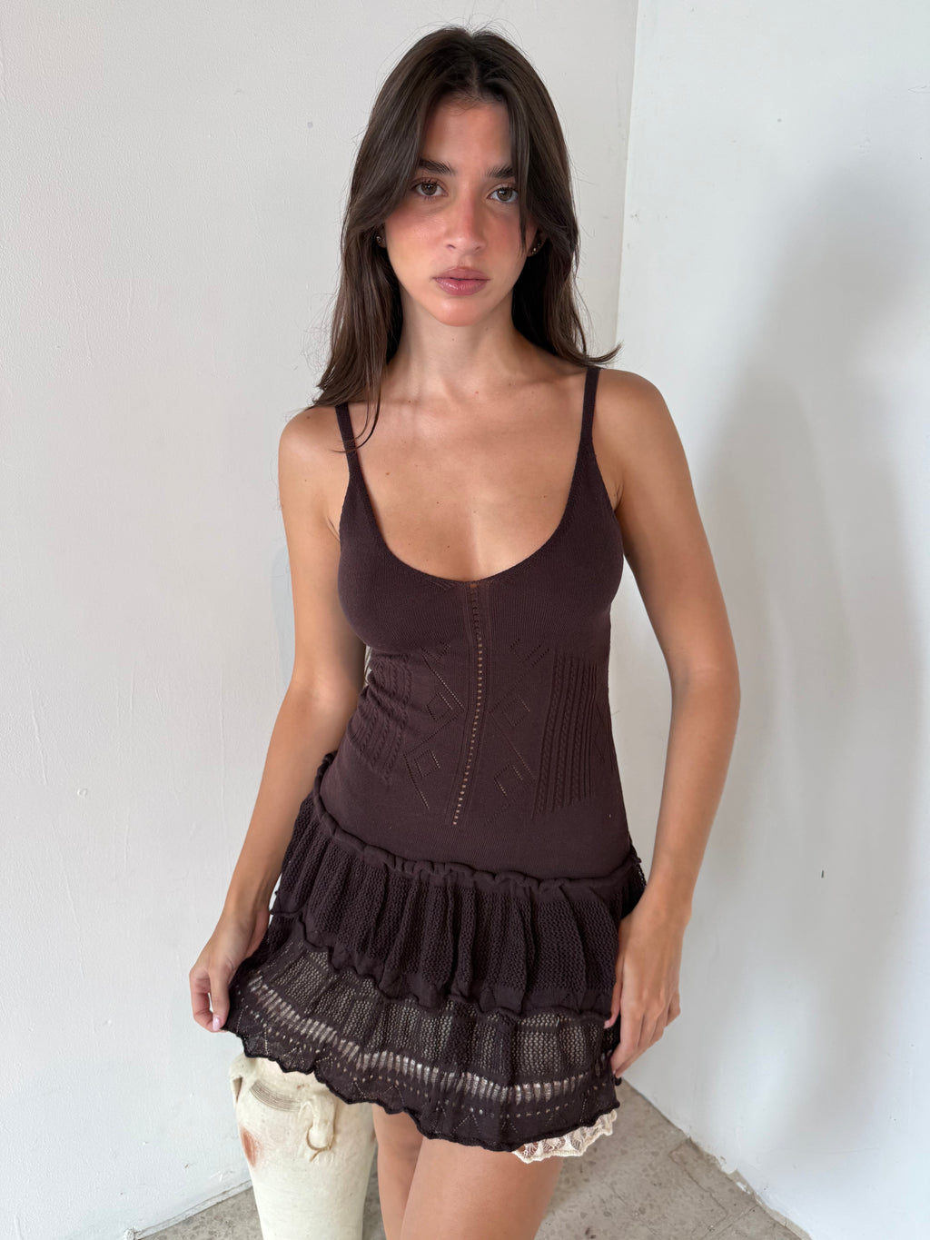 Ruffled Hem Mini Tank Dress