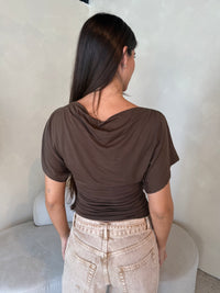 Brown Draped Top