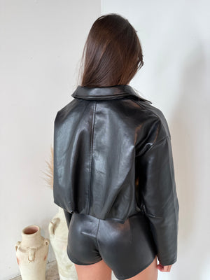 PU Cropped Jacket