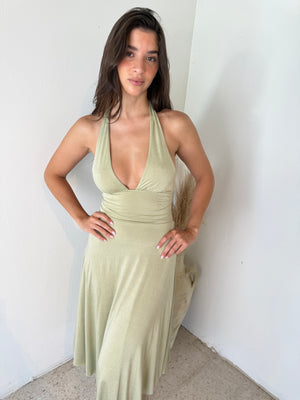 Sage Halter Dress
