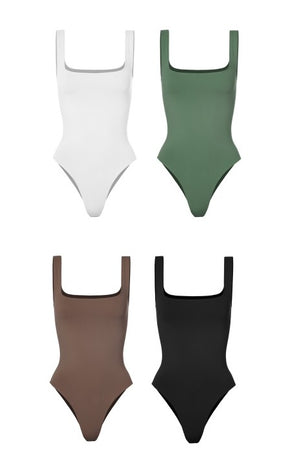 PLAIN SQUARE NECK TANK BODYSUIT
