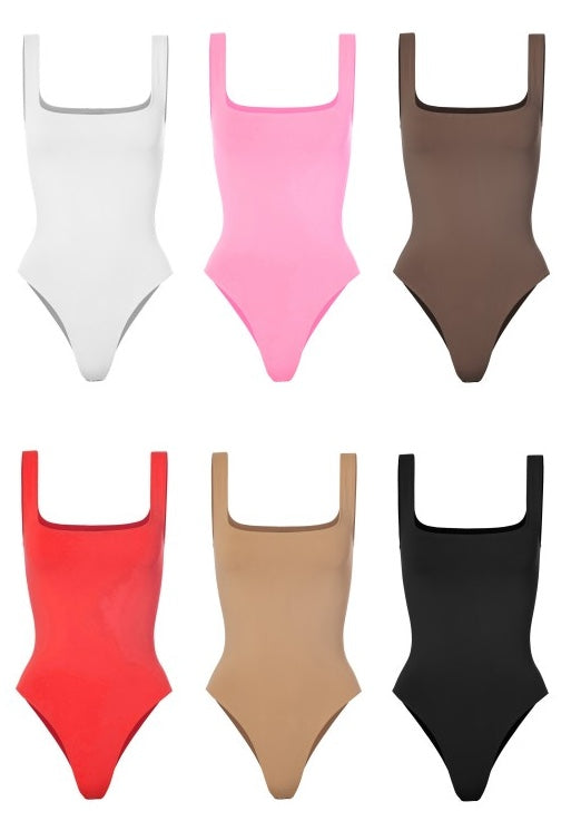 PLAIN SQUARE NECK TANK BODYSUIT
