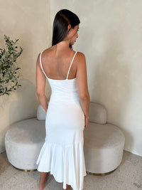White Draped Dress