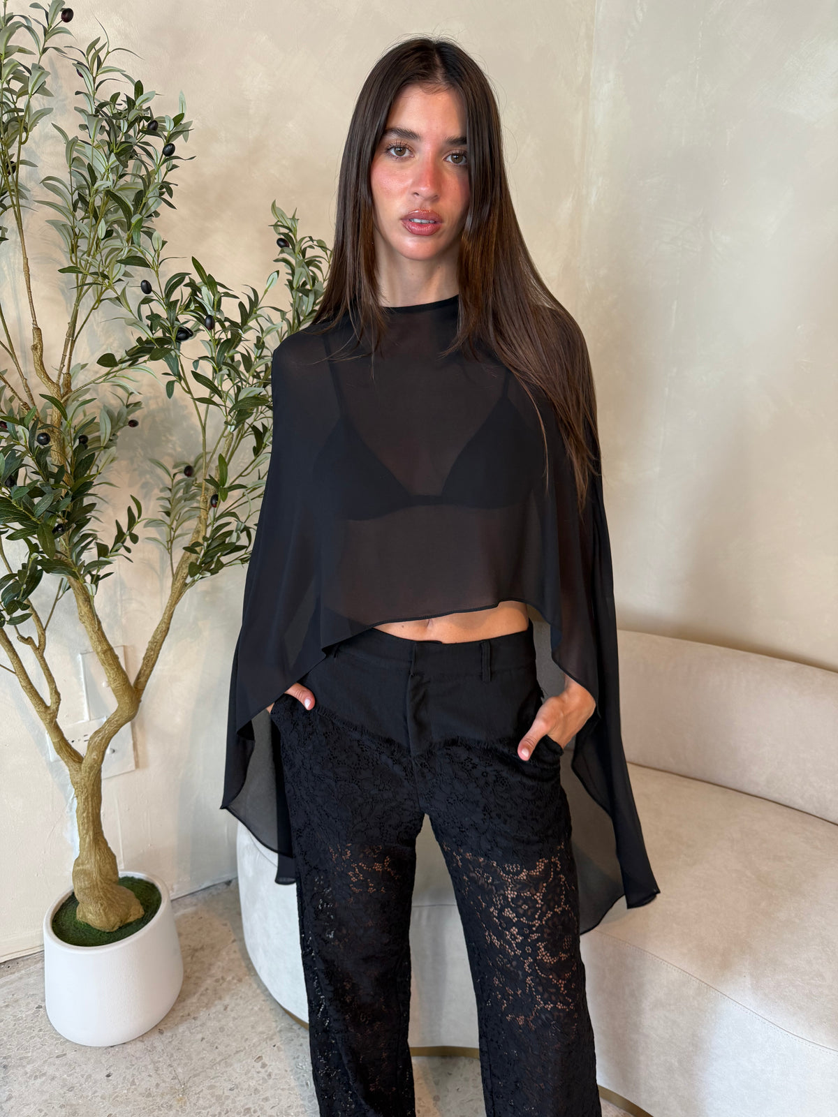 Black Lace Pants