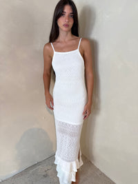 White Knitted Maxi Dress