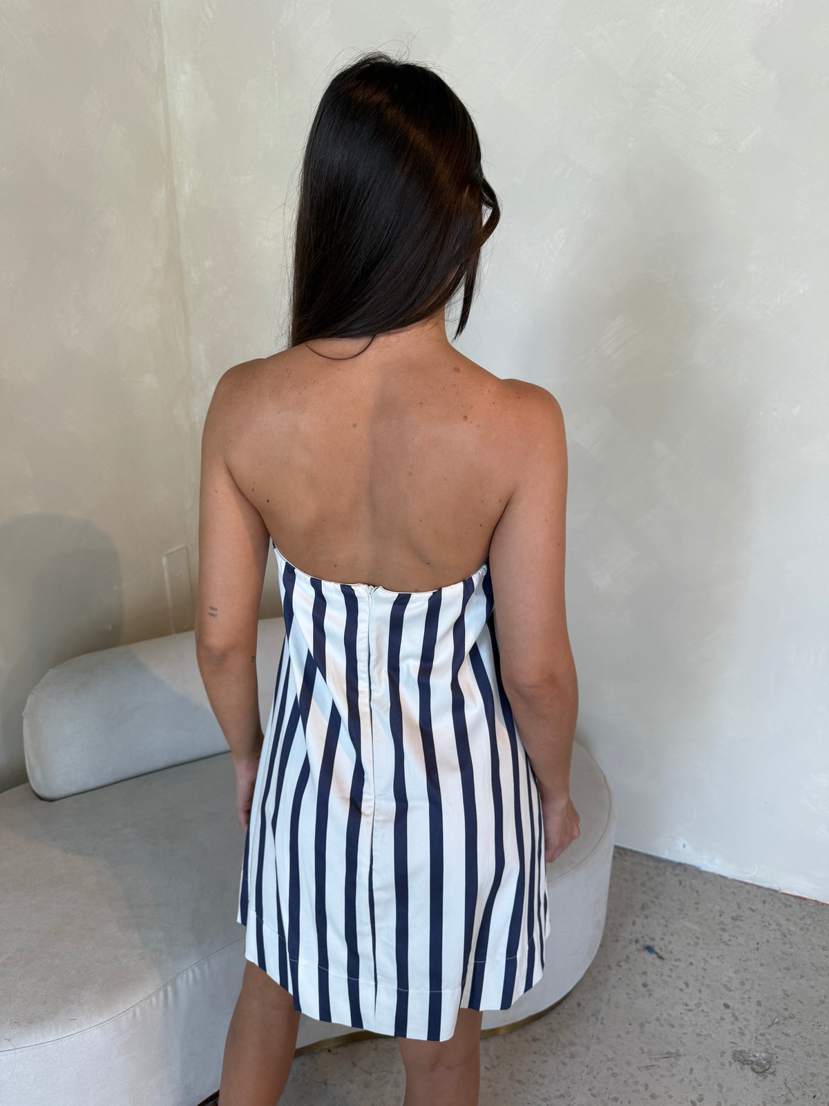 Navy Stripe Tube Dress