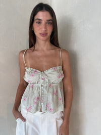 Sage Floral Tank