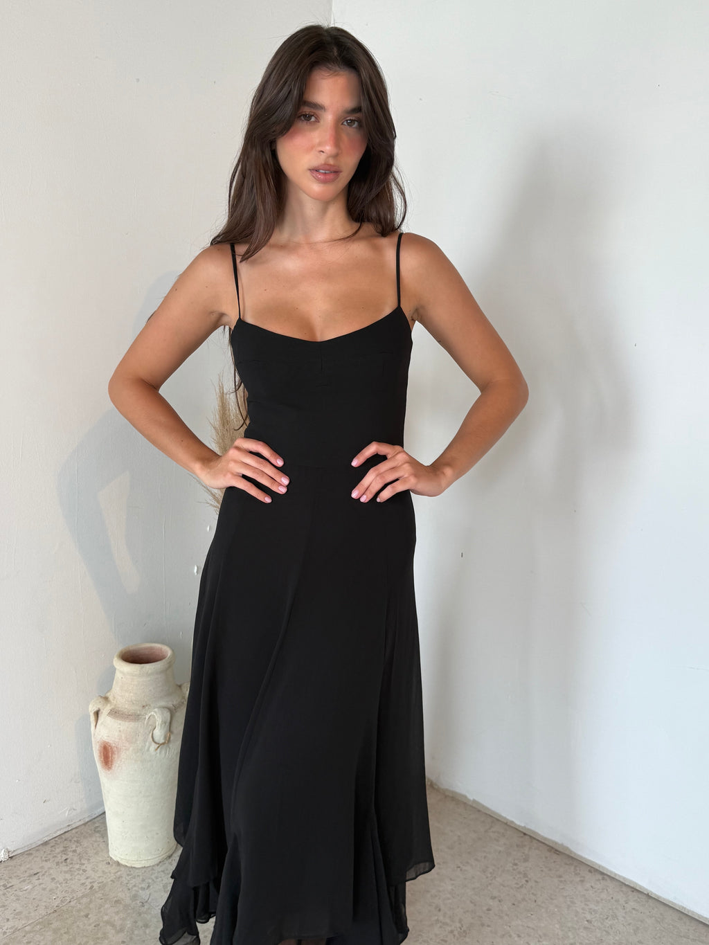 Strappy Ruffle Maxi Dress