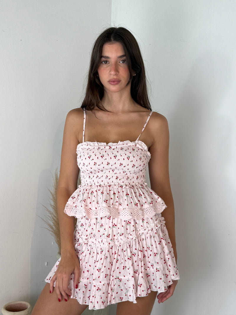 Cherry Smocked Set