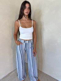 Striped Denim Pants