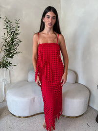 Red Circle Cami Top & Skirt Set