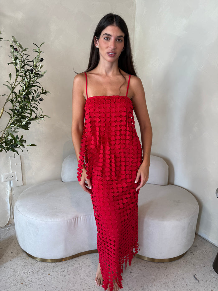 Red Circle Cami Top & Skirt Set