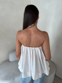 Cream Strapless Top