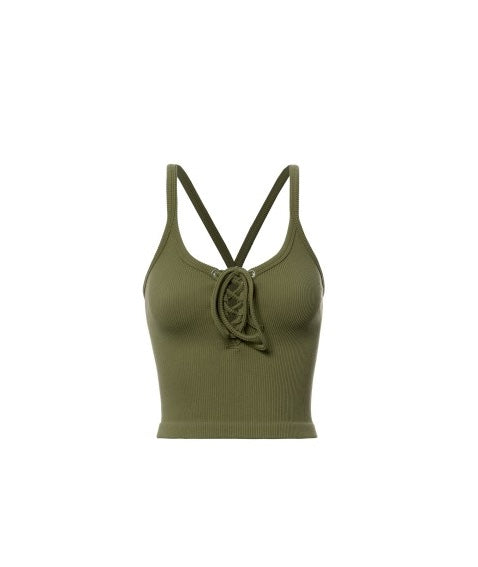 Ribbed Lace Up Cami