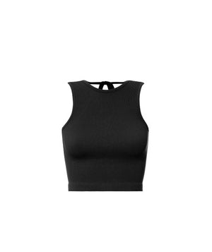 Ribbed Open Back Crop Tank