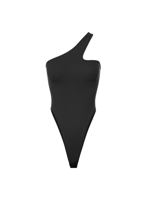 Ribbed One Shoulder Bodysuit