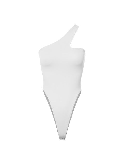 Ribbed One Shoulder Bodysuit