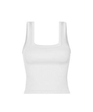 Squared Ribbed Crop Tank