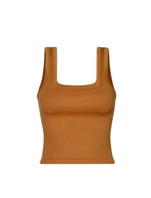 Squared Ribbed Crop Tank